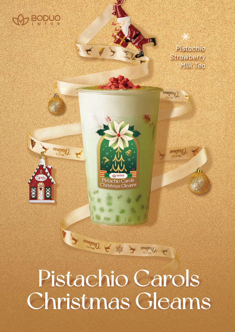 Té con leche, pistacho y fresa: una delicia de ensueño 