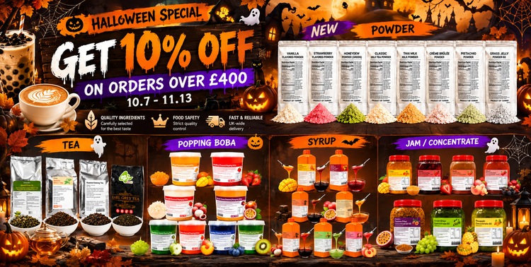 HALLOWEEN SPECIAL 🎃GET 10% OFFON ORDERS OVER £400 Wholesale Black Tapioca Boba Pearls (8.5mm) for Bubble Tea Cafés
