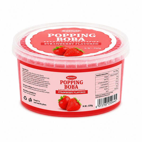 Mini Strawberry Flavoured Popping Boba (550G)