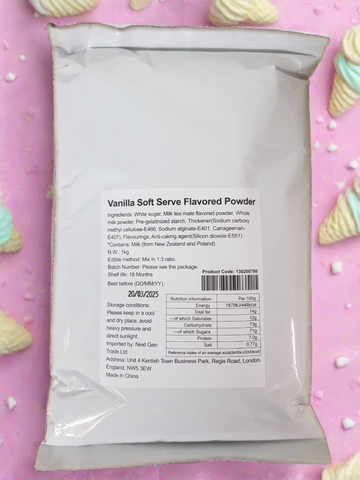 1KG Luxury Vanilla Flavoured Soft Serve Powder for ice-cream Machines / 香草冰淇淋粉