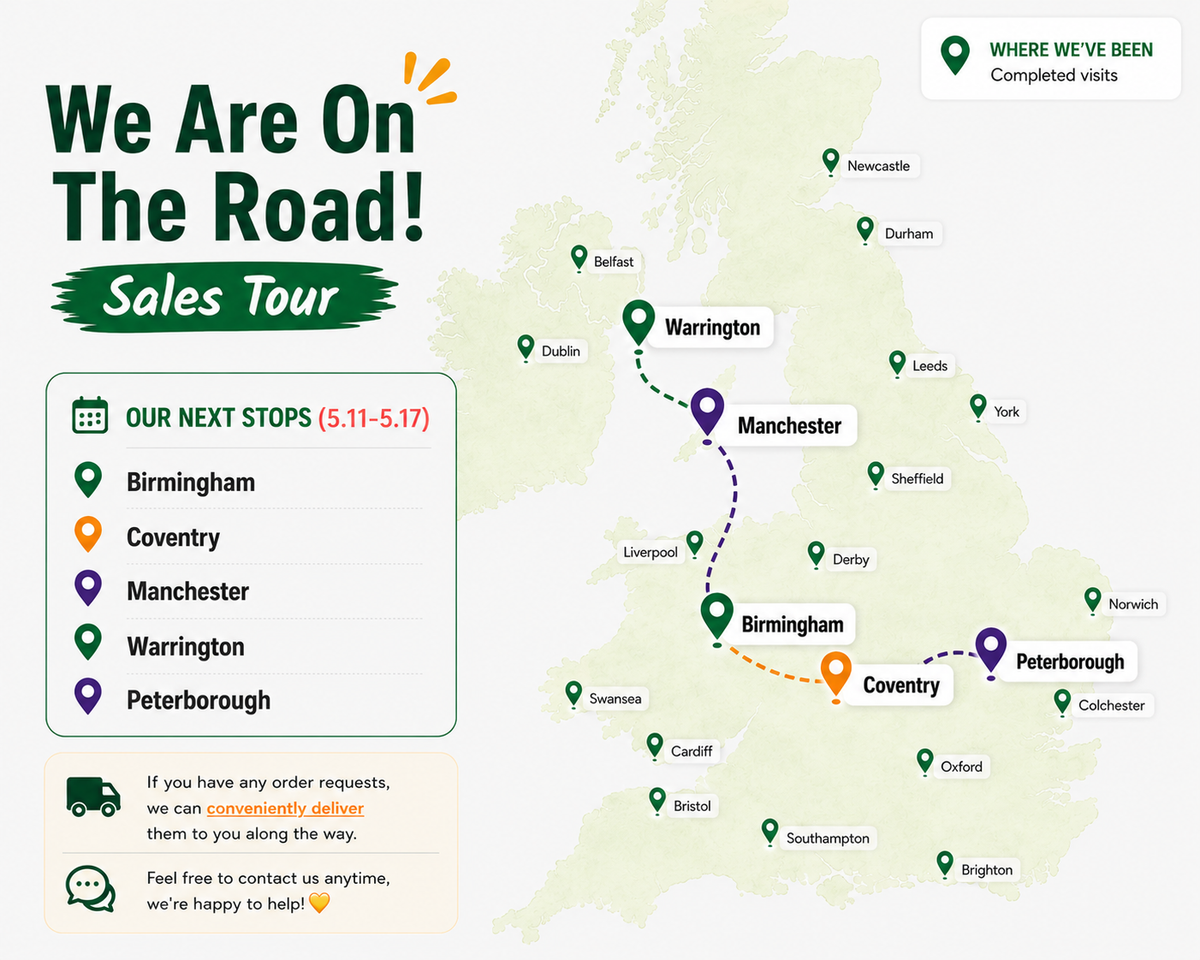 Next Gen Boba April tour map across the UK
