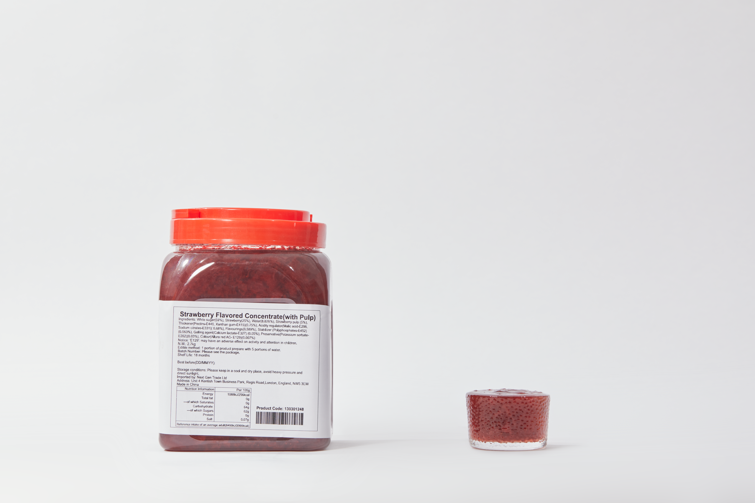 Strawberry jam with real strawberry pieces inside